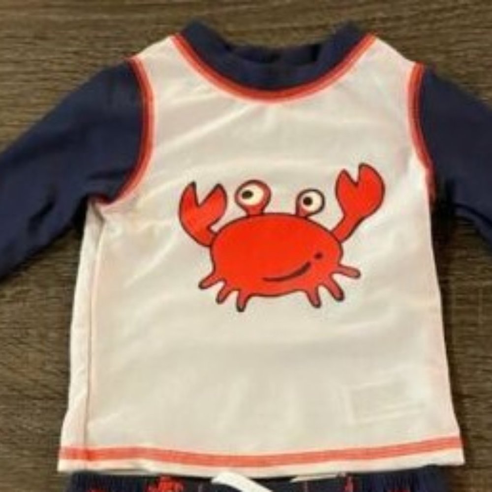 Cat & Jack crab Rashguard Swim Topb  9-12M